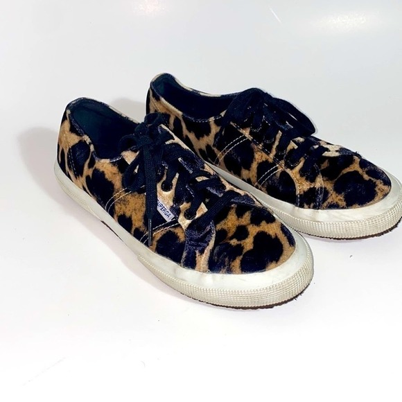 Superga leopard print lace up sneakers - Picture 1 of 8